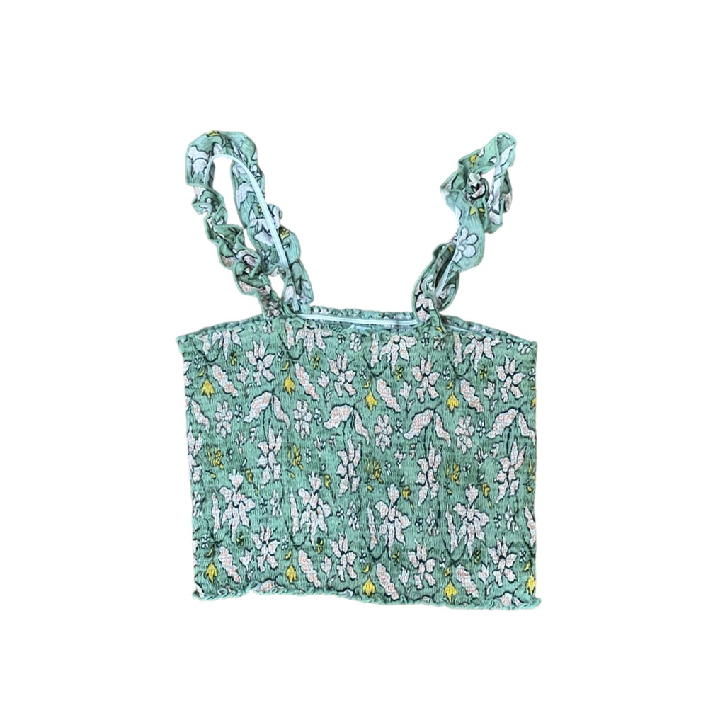 SUMMERY AERIE SINCHED FLORAL CROP TOP